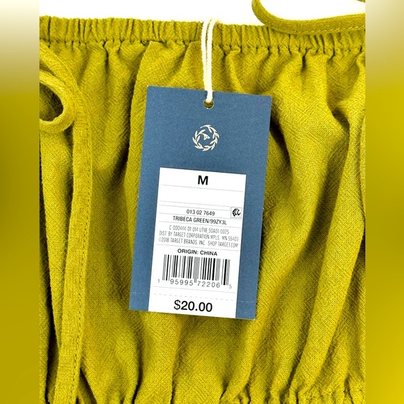 Universal Threads Olive Green Tiered Elastic Layers Peplum Cotton Tank T… - Picture 5 of 8